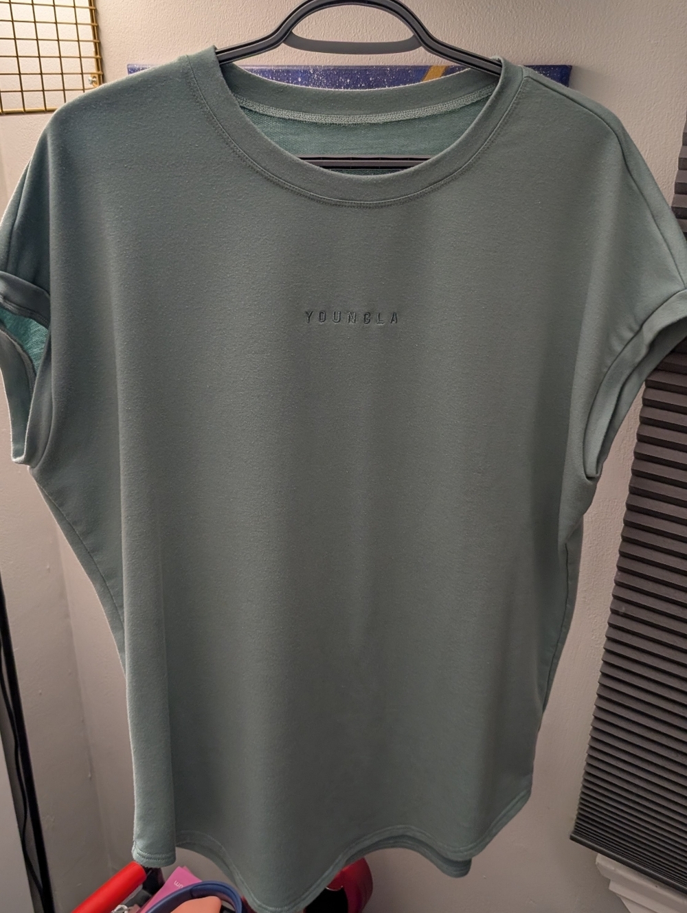 YOUNGLA Men's Medium Oversized Sleeveless 446 Rambo Mint Color Shirt